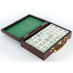 Petit Mahjong Boîte Bois tuiles 27x20mm