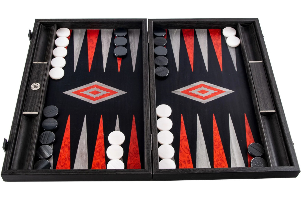 Backgammon Premium Chêne noir et Argento 60cm