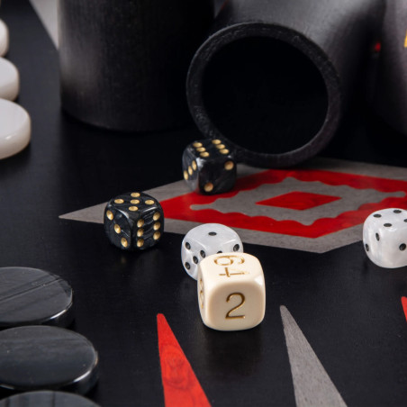 Backgammon Premium Chêne noir et Argento 60cm
