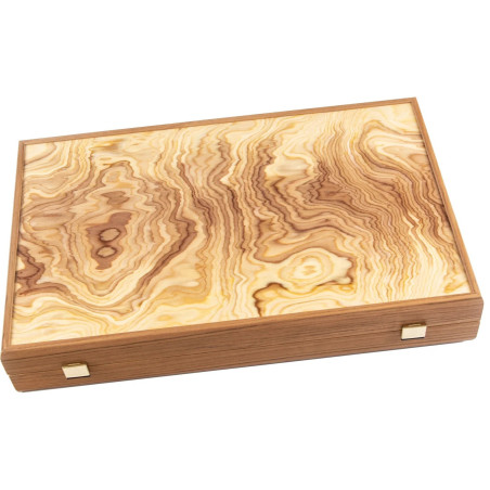 Backgammon Premium en loupe d'olivier 60cm