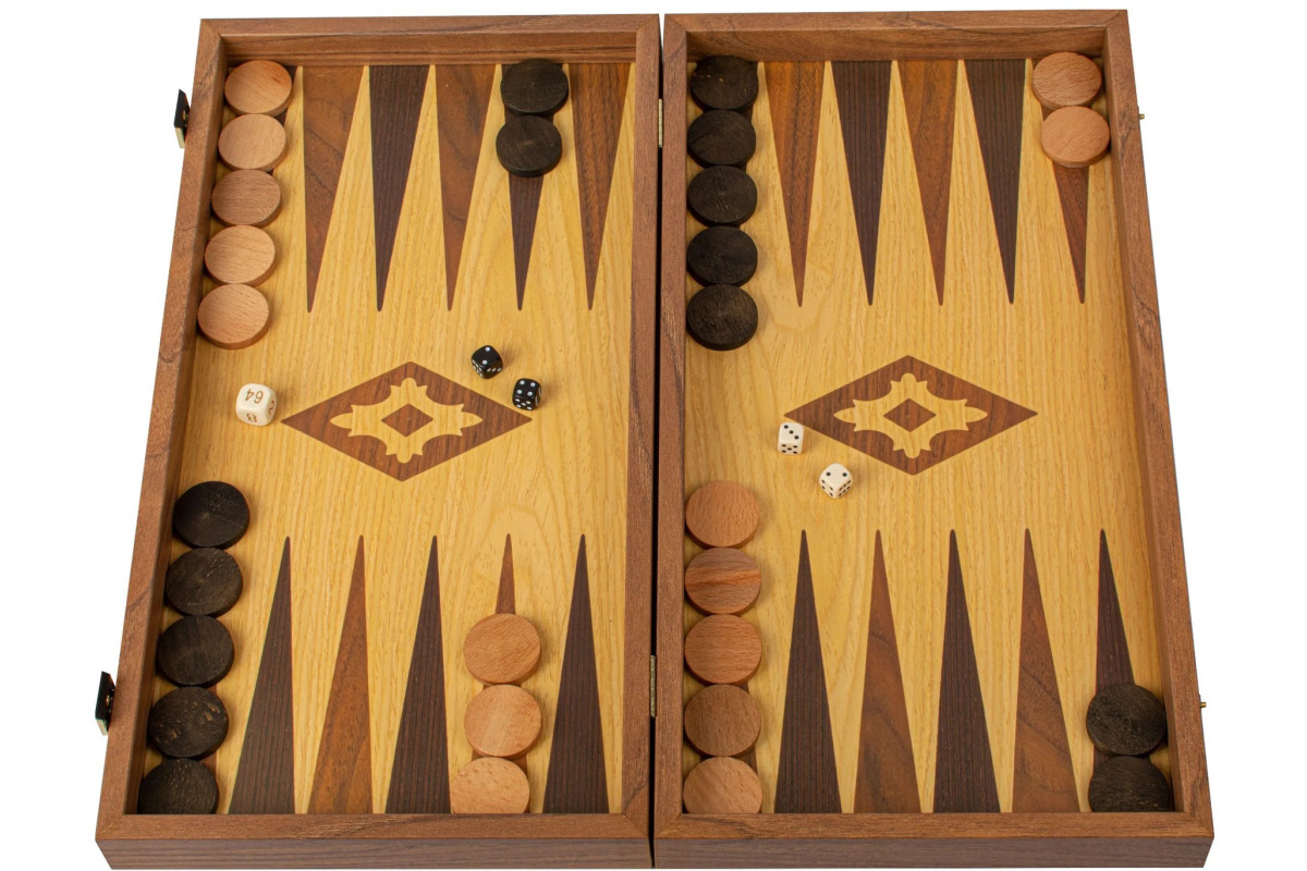 Backgammon aspect chêne 50cm