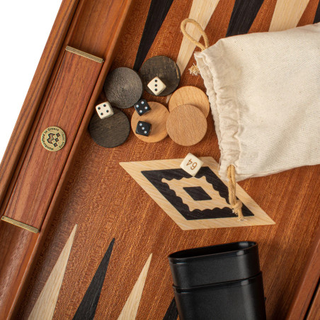 Backgammon en acajou 60cm