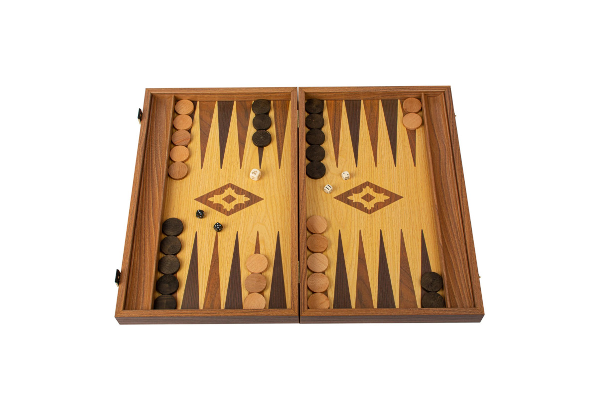 Backgammon aspect chêne 45cm