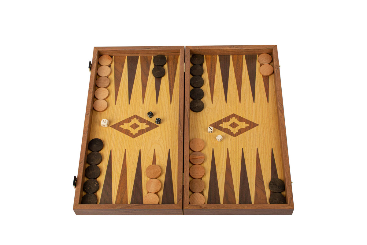 Backgammon aspect chêne 39cm