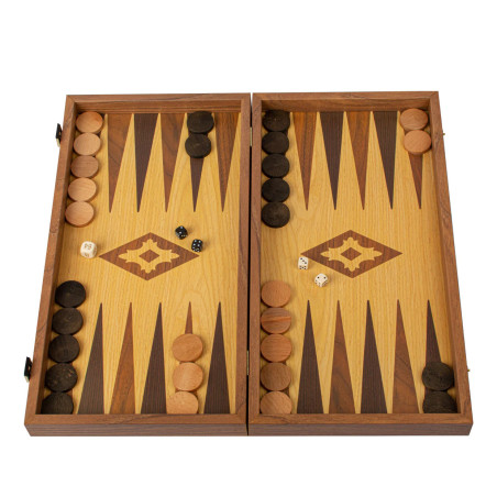 Backgammon aspect chêne 39cm