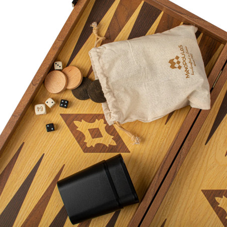 Backgammon aspect chêne 39cm