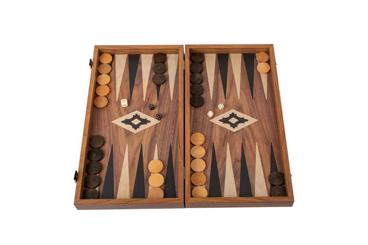 Backgammon aspect noyer 39cm