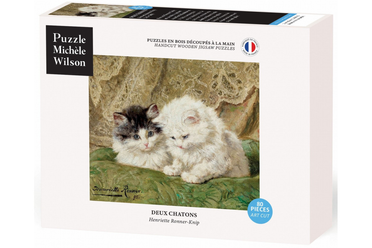 Deux chatons - Henriëtte Ronner-Knip - puzzle Michèle Wilson 80 pièces