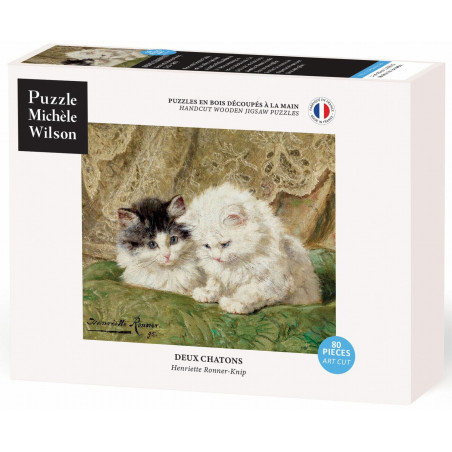 Deux chatons - Henriëtte Ronner-Knip - puzzle Michèle Wilson 80 pièces