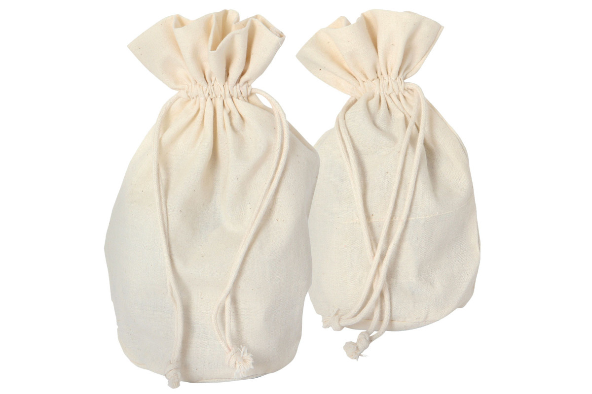 Paire de sacs coton 21x16cm fond plat