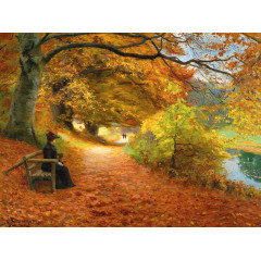 Chemin boisé en automne - Brendekilde - puzzle Michèle Wilson 750 pièces