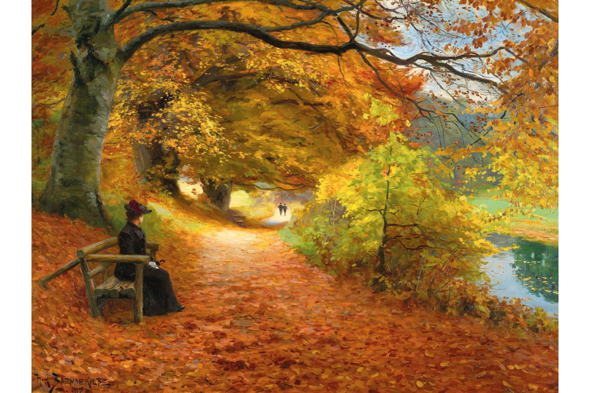 Chemin boisé en automne - Brendekilde - puzzle Michèle Wilson 750 pièces