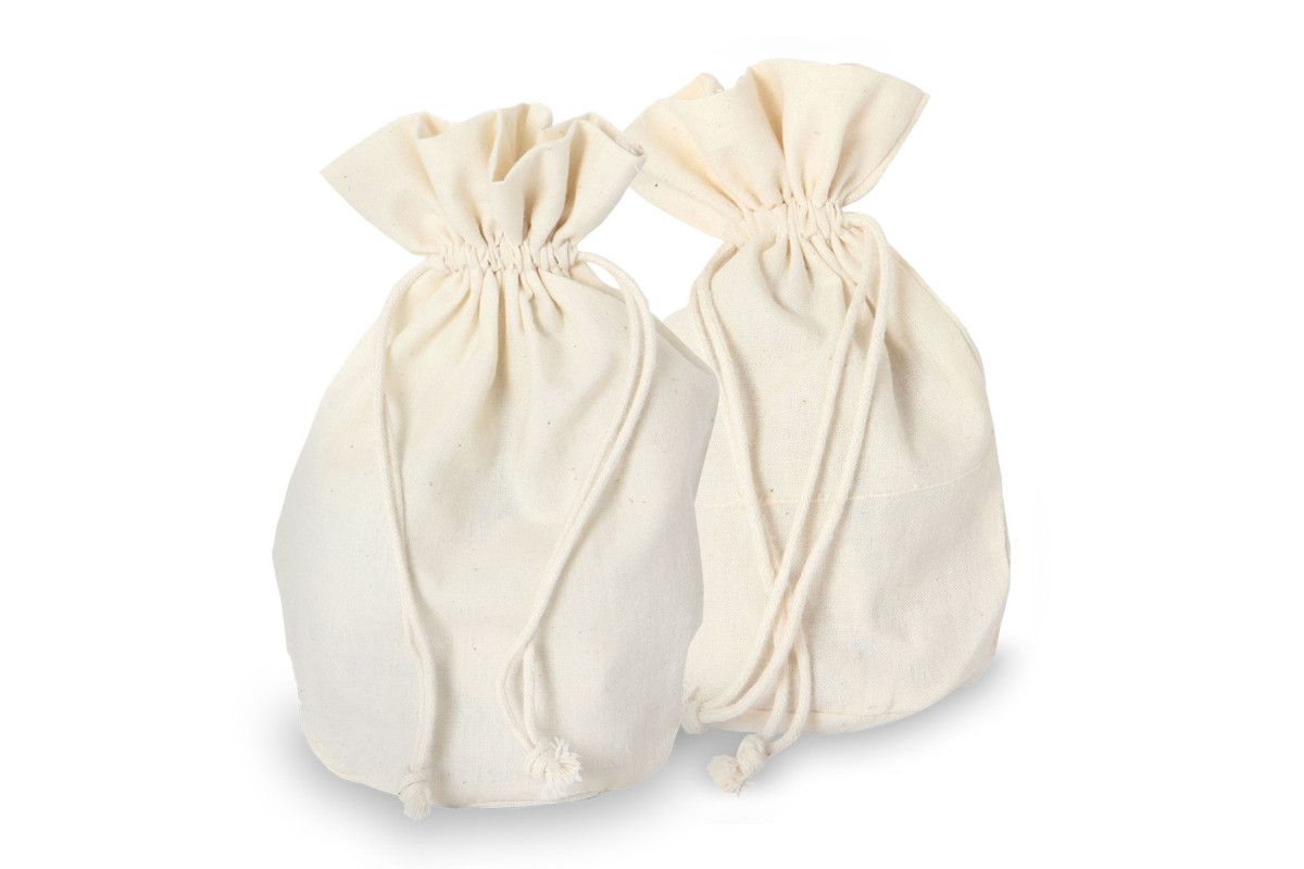 Paire de petits sacs coton 16x12cm fond plat