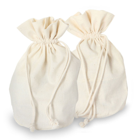 Paire de petits sacs coton 16x12cm fond plat