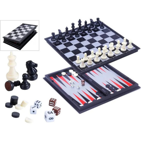 Echecs Backgammon magnétique 25cm