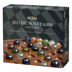 Solitaire européen 23cm (37 billes en verre multicolores)