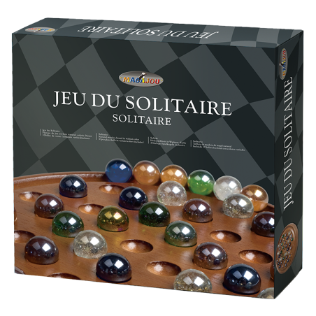 Solitaire européen 23cm (37 billes en verre multicolores)