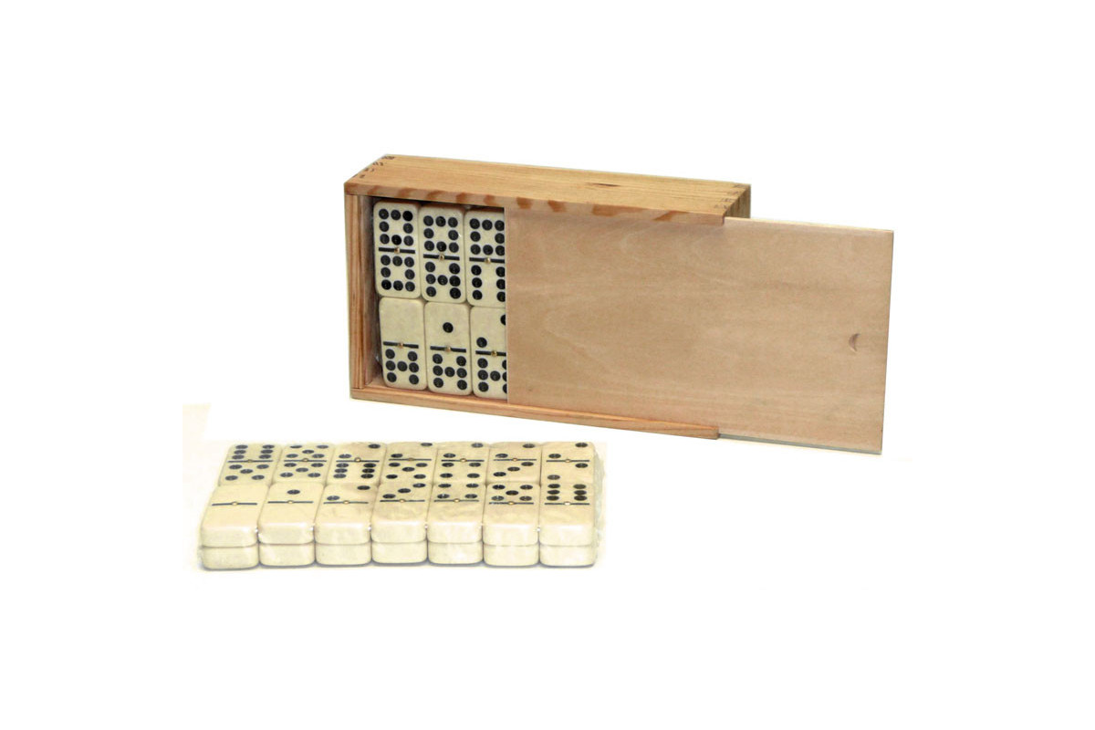 Dominos double 9 boîte bois