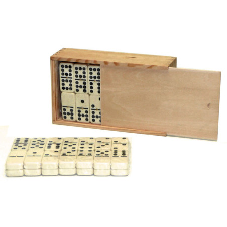 Dominos double 9 boîte bois