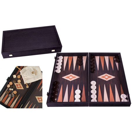 Backgammon aspect wengé 50cm