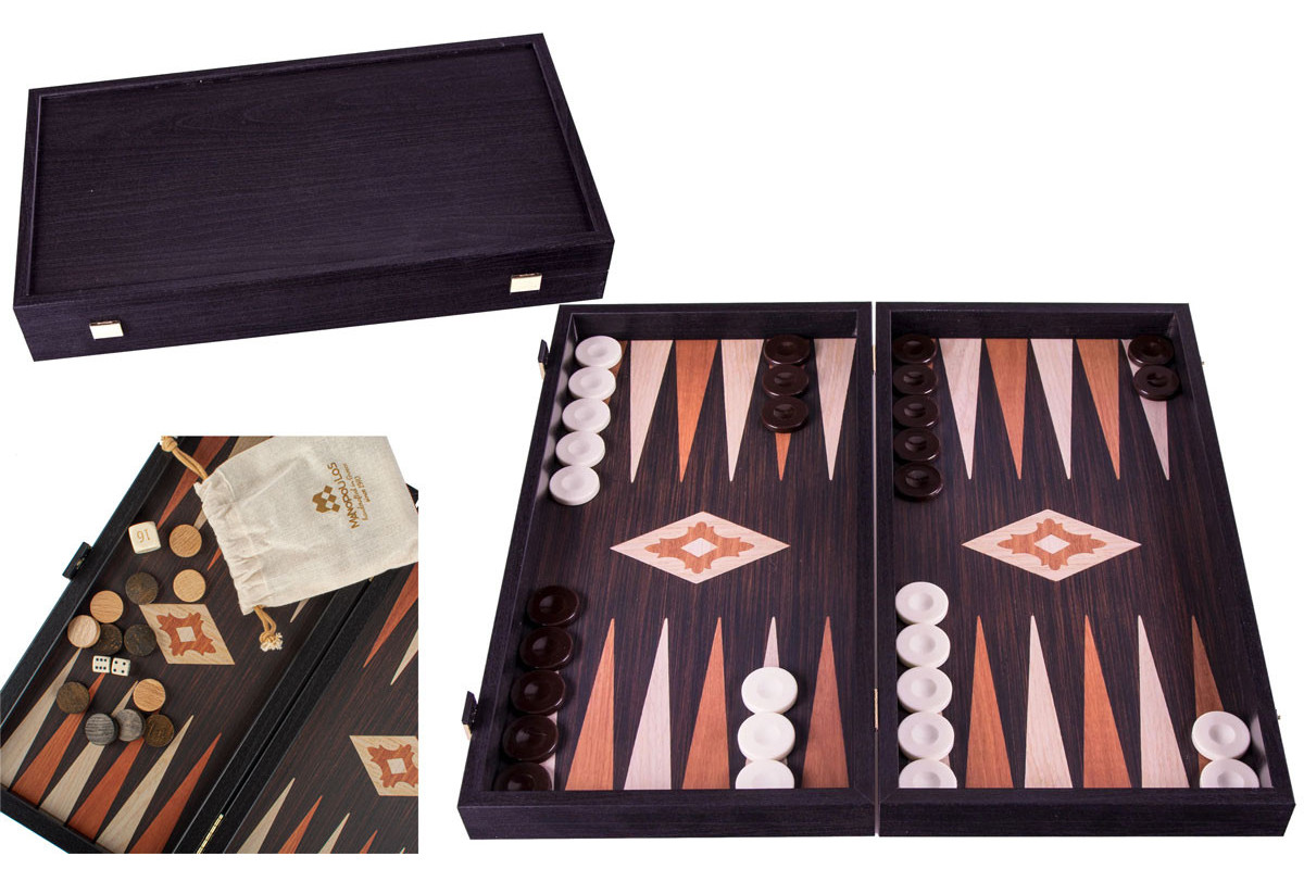 Backgammon aspect wengé 39cm