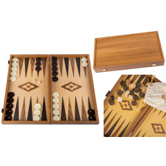 Backgammon aspect chêne 50cm