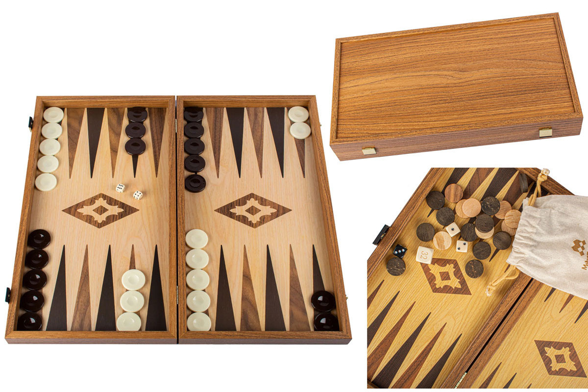 Backgammon aspect chêne 50cm