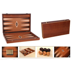 Backgammon en acajou 46cm