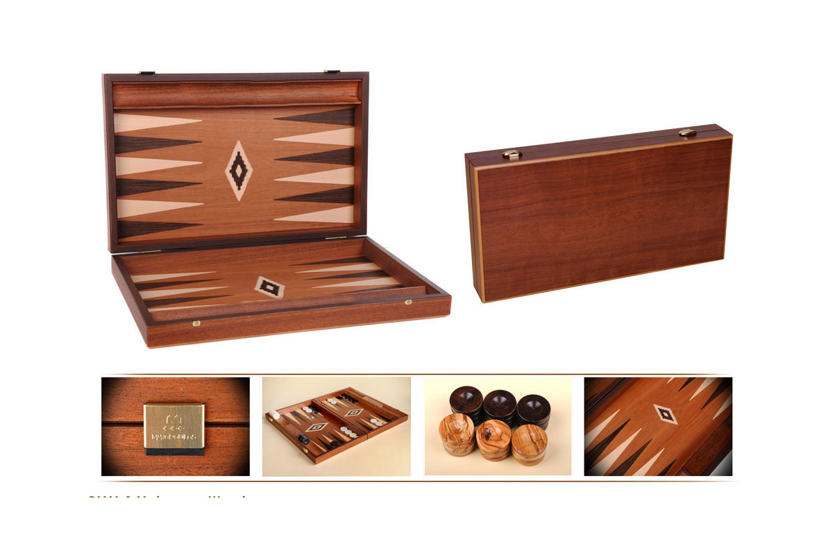 Backgammon en acajou 46cm