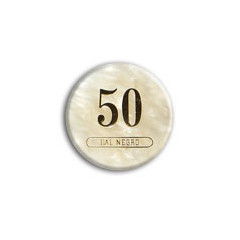 10 Jetons/fiches (rond nacré ivoire) Dal Negro valeur 50