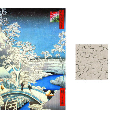 Le pont à Méguro - Hiroshige - puzzle Michèle Wilson 250 pièces