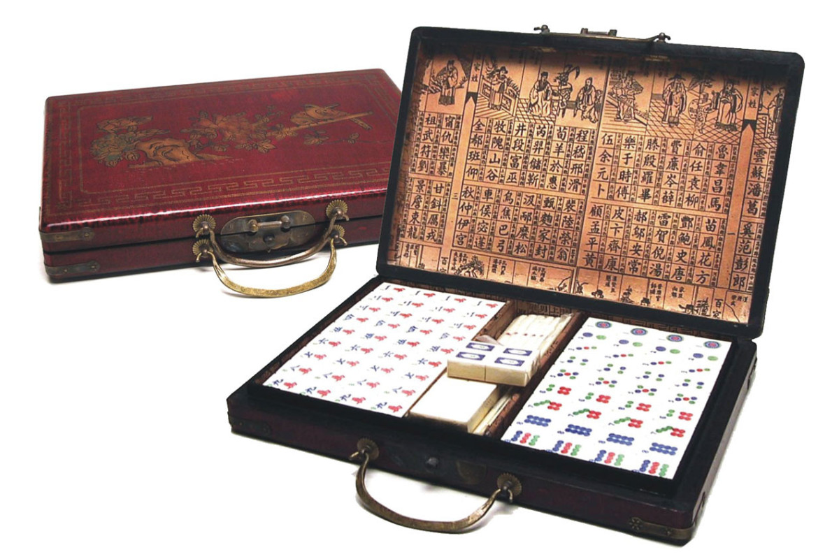 Mahjong tuiles 31x24mm, coffret style ancien