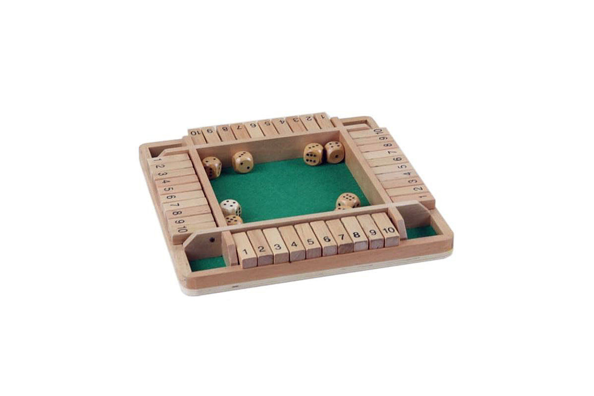 Shut the Box 4 tableaux 10 clapets (Jeu de Trac)