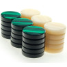 Pions de Backgammon nacre 26mm (verts)