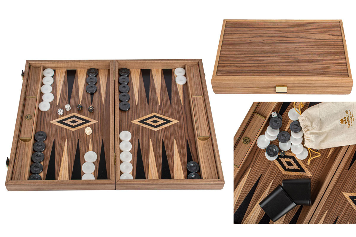 Backgammon en noyer 60cm