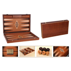 Backgammon en acajou 60cm