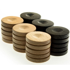 Pions de Backgammon en bois 36mm avec cupule