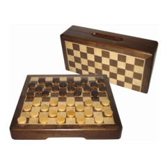 Dames magnétiques en noyer 23cm