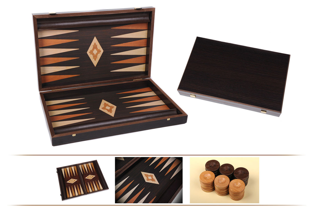 Backgammon aspect wengé 60cm
