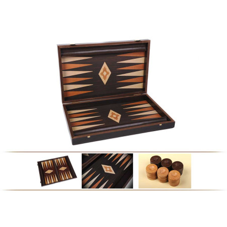 Backgammon aspect wengé 45cm