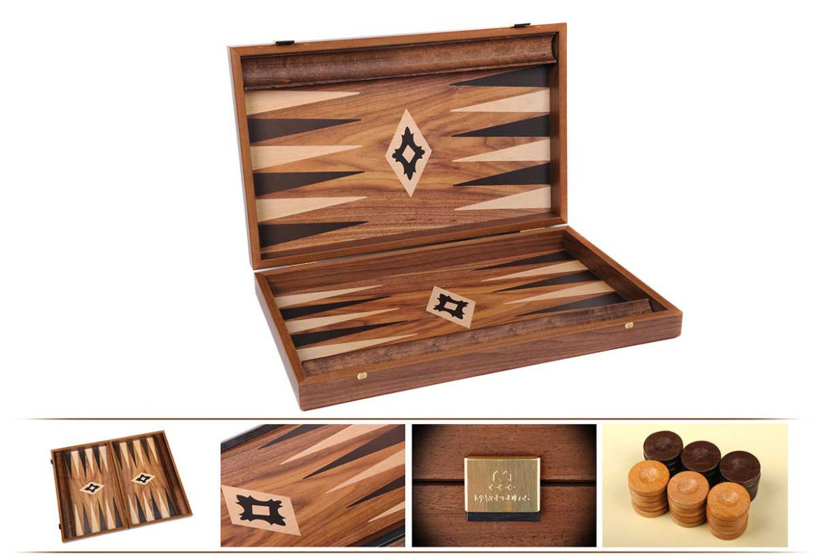 Backgammon aspect noyer 45cm