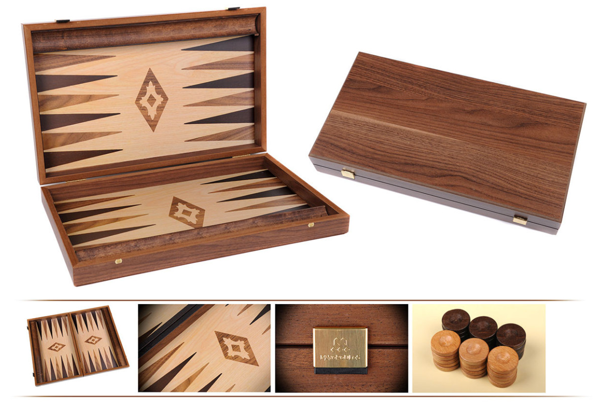 Backgammon aspect chêne 60cm