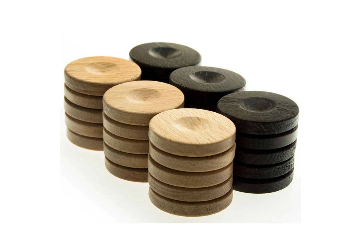 Pions de Backgammon en bois 26mm avec cupule