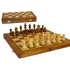Echecs pliable magnétique 40cm marqueté