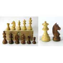 Pièces échecs lestées 83mm (5) Acacia/Buis