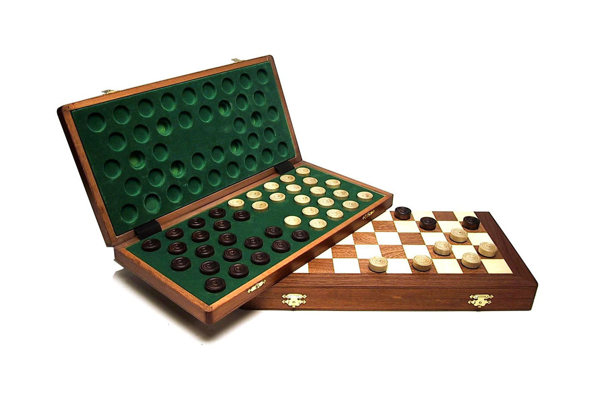 Dames en marqueterie d'acajou 39cm