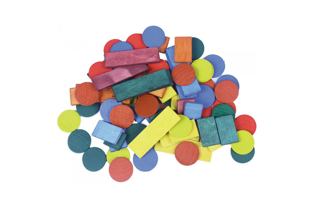 80 Jetons en bois pour nain jaune