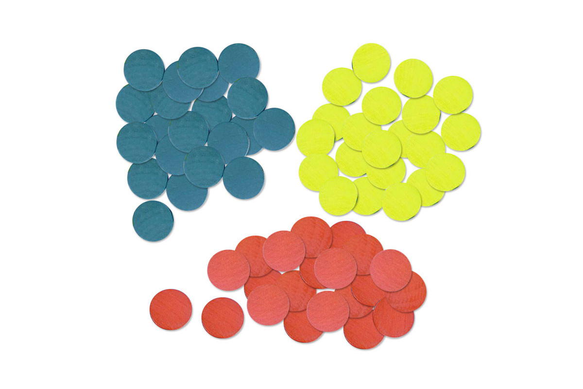 21 fiches rondes en bois pour 421