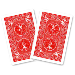 5 cartes Bicycle Magic double dos rouge
