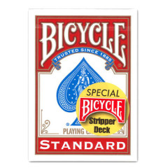 Bicycle Magic Stripper Deck (biseauté) dos rouge